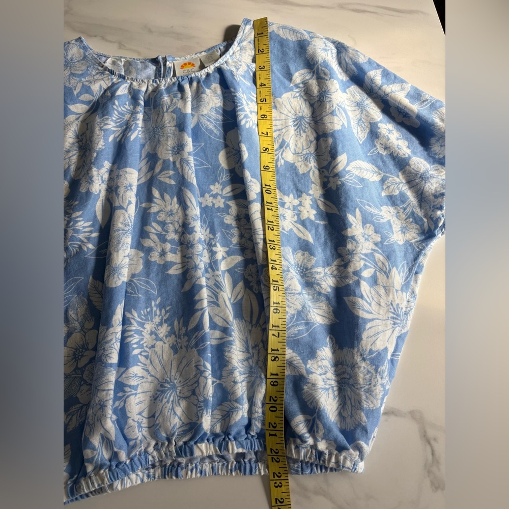 2 piece bundle Tropical Print Linen blouse Sz XL - Picture 7 of 10